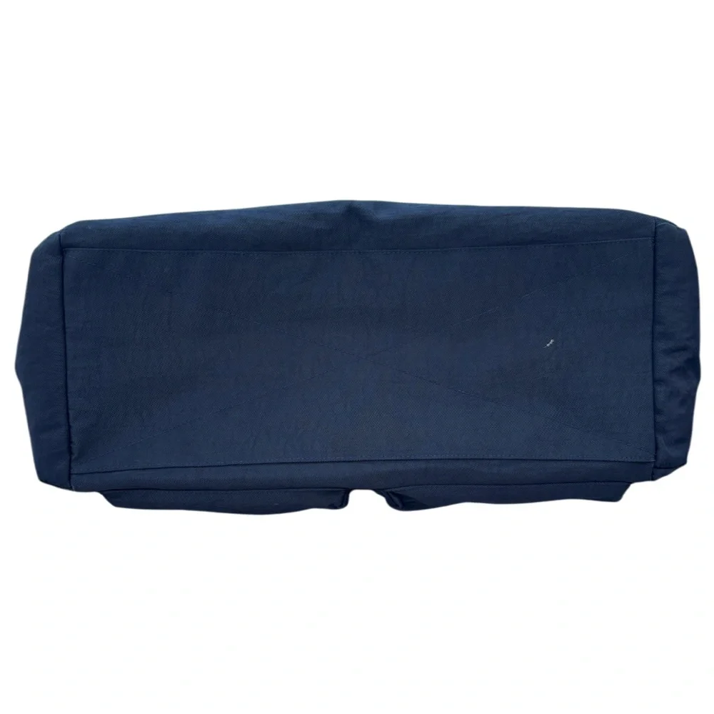 J Crew Duffle Bag Harwick Overnight Bag Weekend Travel Leather Fabric Navy Brown